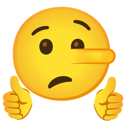 lying face and thumbs up