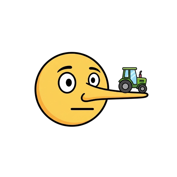 Lying face and Tractor