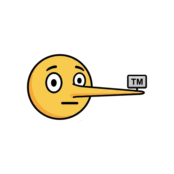 Lying face and Trade mark