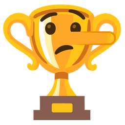 lying face and trophy