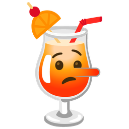 lying face and tropical drink