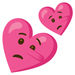lying face and two hearts