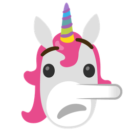 lying face and unicorn