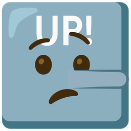 lying face and UP! button