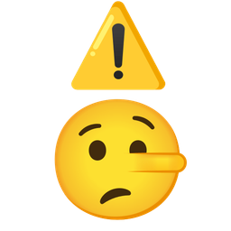 lying face and warning