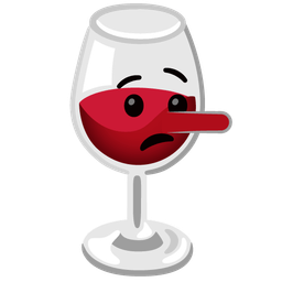 lying face and wine glass