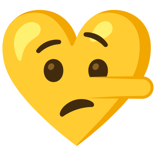 Lying face and Yellow heart