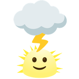 magic wand and cloud with lightning