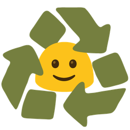 magic wand and recycling symbol