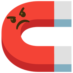 magnet and angry face