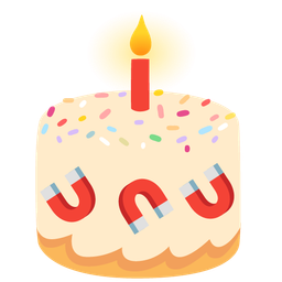 Magnet and Birthday cake