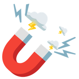 Magnet and Cloud with lightning