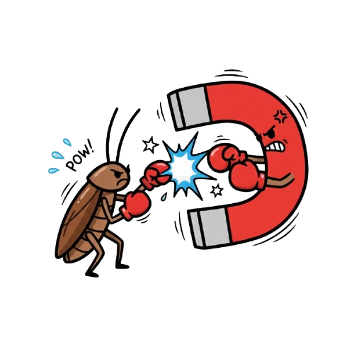 Magnet and Cockroach