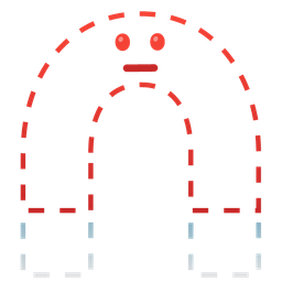 magnet and dotted line face