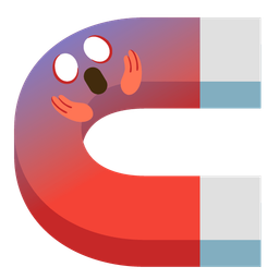 magnet and face screaming in fear