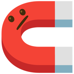 magnet and face with diagonal mouth