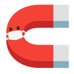 magnet and face with medical mask