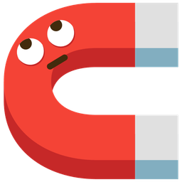 magnet and face with rolling eyes