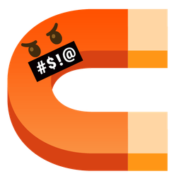 magnet and face with symbols on mouth