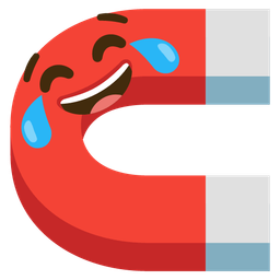 Magnet and Face with tears of joy