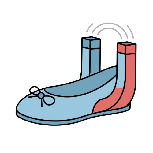 Magnet and Flat shoe