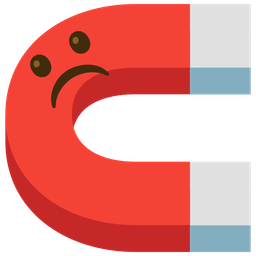 magnet and frowning face