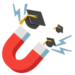 Magnet and Graduation cap