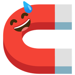 Magnet and Grinning face with sweat