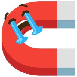 magnet and loudly crying face