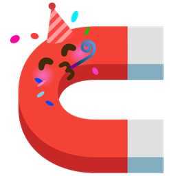 magnet and partying face