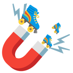 Magnet and Roller skate