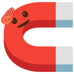 magnet and saluting face