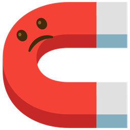 magnet and slightly frowning face