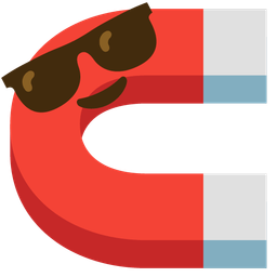 magnet and smiling face with sunglasses