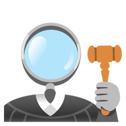 magnifying glass tilted right and balance scale