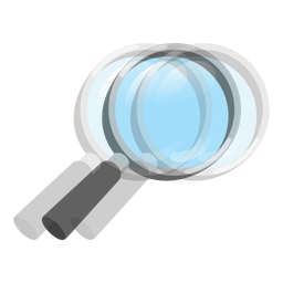 magnifying glass tilted right and beating heart