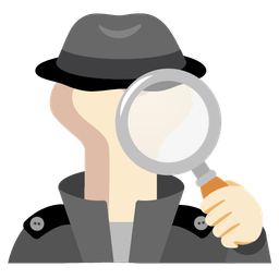 magnifying glass tilted right and bone