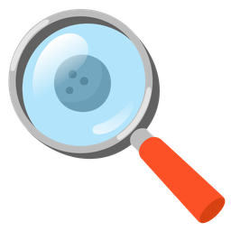 magnifying glass tilted right and bowling