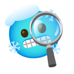 magnifying glass tilted right and cold face