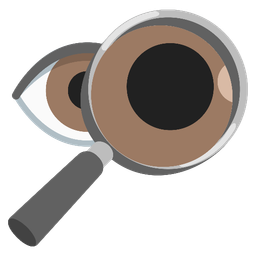 magnifying glass tilted right and eye