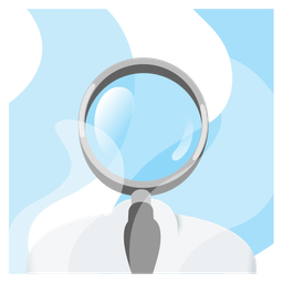 magnifying glass tilted right and hot springs