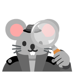 magnifying glass tilted right and mouse face