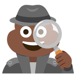 magnifying glass tilted right and pile of poo