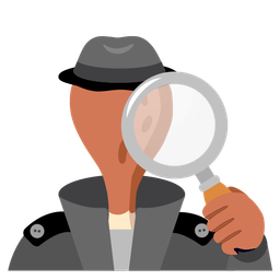 magnifying glass tilted right and poultry leg