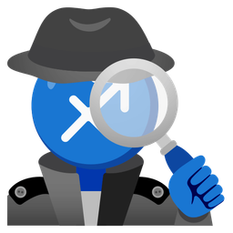 magnifying glass tilted right and Sagittarius