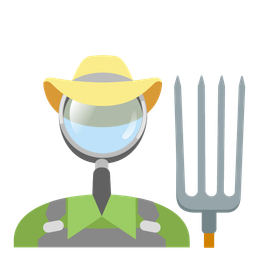 magnifying glass tilted right and tractor