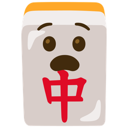 mahjong red dragon and anguished face