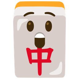 mahjong red dragon and astonished face