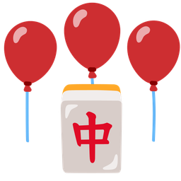 mahjong red dragon and balloon