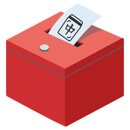 mahjong red dragon and ballot box with ballot